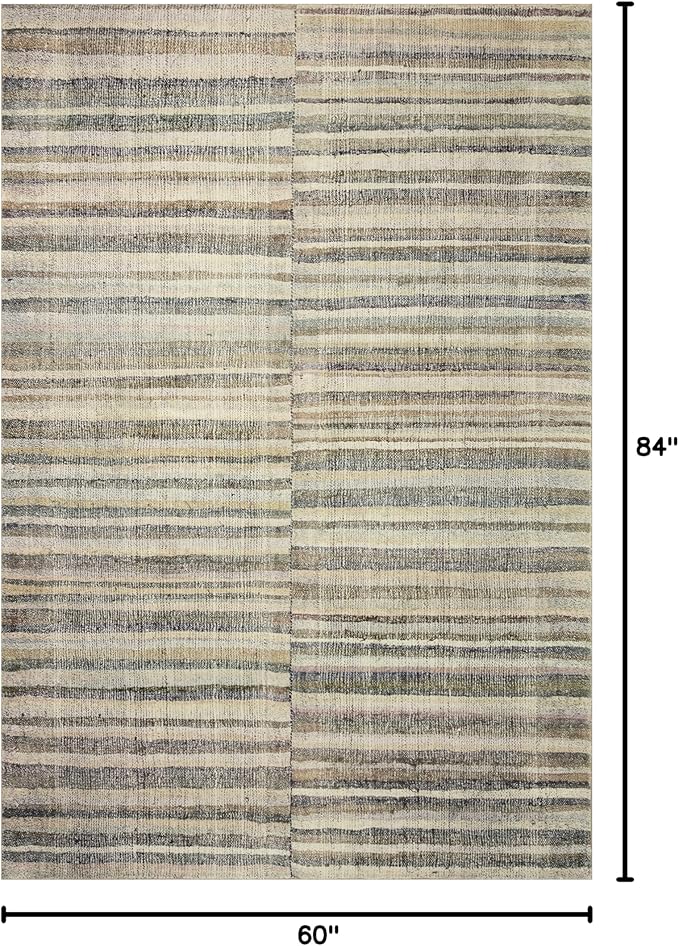 Loloi Chris Loves Julia Humphrey Collection HUM-01 Natural/Moss 5'-0'' x 7'-0'' .38" Pile Height, Area Rug feat. CloudPile