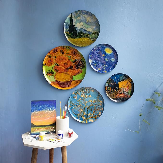 RITUALISTIC Van Gogh Wall Plates- Set of 5 |Home Decor | Painting | Divine | Intricate Designs |Christmas gifts