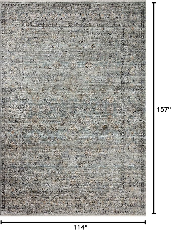 Loloi Jean Stoffer Katherine Collection KES-01 Ocean/Gold 9'-6'' x 13'-1'', .25" Pile Height, Area Rug