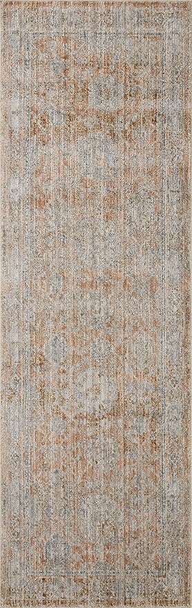 Loloi Jean Stoffer Katherine Collection KES-02 Terracotta/Smoke 9'-6'' x 13'-1'', .25" Pile Height, Area Rug