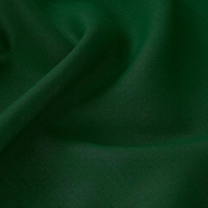 D'Moksha Homes Forest Green Linen Tablecloth for Rectangle Tables 60 x 84 Inch - Classic Hemstitch 100% Pure Linen Green Table Cloth - Machine Washable Dining Tablecloth for Thanksgiving, Christmas