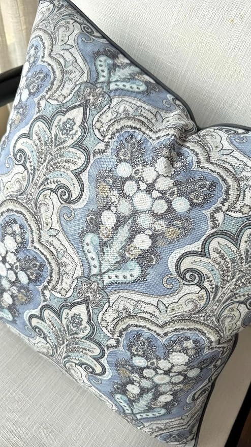 Monaco Printed Decorative Square Accent Throw Pillow Cover - Decor for Living Room, Sofa, Chair, Patio, Car, Balcony, Bench, Porch, Nursery, Office, 20x20 Inches