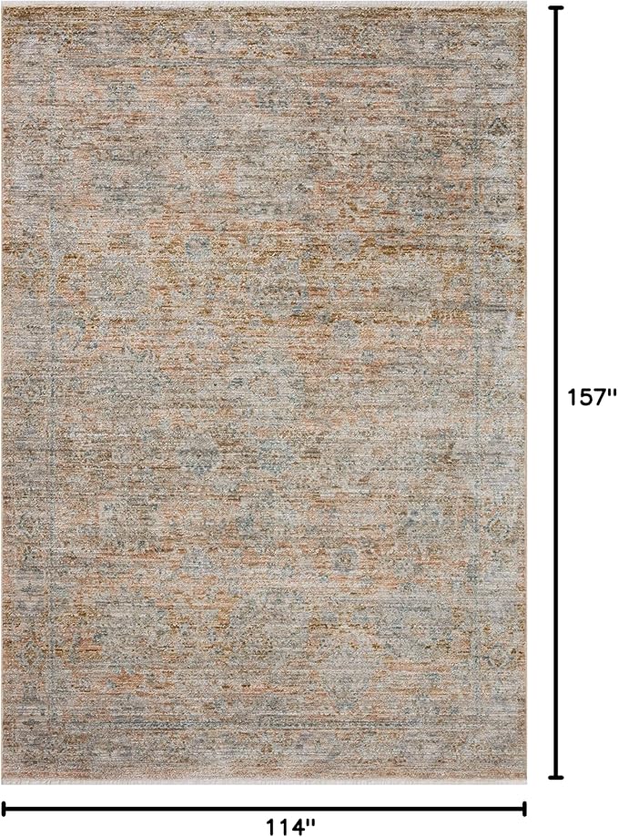 Loloi Jean Stoffer Katherine Collection KES-02 Terracotta/Smoke 9'-6'' x 13'-1'', .25" Pile Height, Area Rug