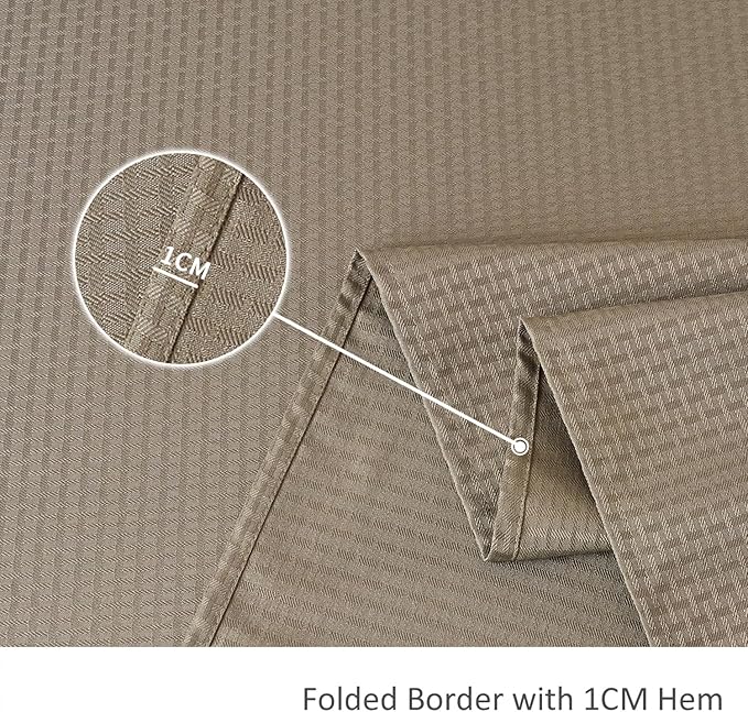 maxmill Rectangle Tablecloth Weaved Pattern Waterproof Spillproof Wrinkle Free Table Cloth, Kitchen Dining Tabletop Decoration, Fabric Table Cover for Holiday Parties, 52 x 70 Inch, Brown