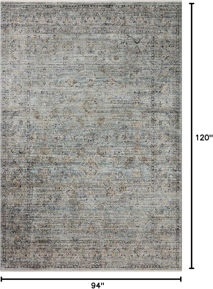 Loloi Jean Stoffer Katherine Collection KES-01 Ocean/Gold 7'-10'' x 10', .25" Pile Height, Area Rug