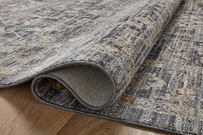 Loloi Jean Stoffer Katherine Collection KES-03 Midnight/Tobacco 5'-3'' x 5'-3'', .25" Pile Height, Round Accent Rug