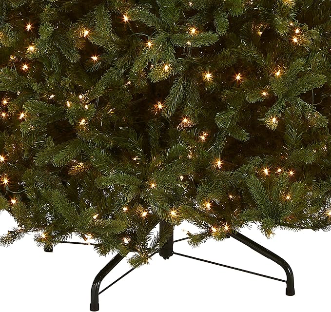 National Tree Company Pre-Lit 'Feel Real' Artificial Giant Full Downswept Christmas Tree, Green, Douglas Fir, White Lights, Includes Stand, 12 feet