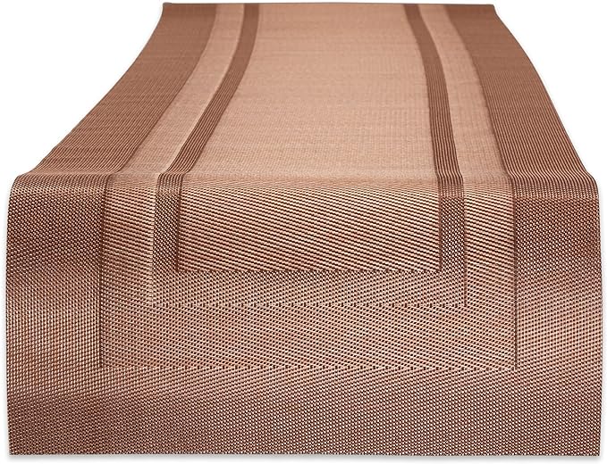 DII PVC Tabletop Collection Woven Indoor/Outdoor, Table Runner, 14x72, Cinnamon