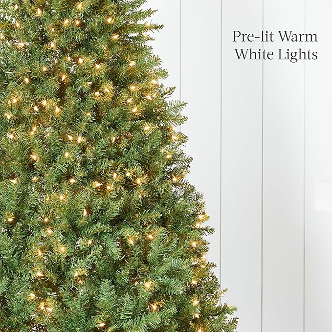 Best Choice Products Douglas Fir Christmas Tree, 7.5ft Pre-lit Artificial Full Fir Lighted Holiday Decoration w/Warm White Lights, Metal Stand