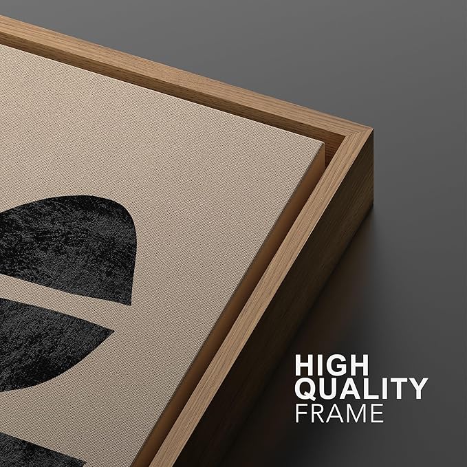 SIGNWIN Framed Canvas Print Wall Art Set Mid-Century Semi-Circle Polygons Variety Abstract Shapes Illustrations Modern Art Minimal Boho for Living Room, Bedroom, Office - 24"x36"x2 Natural