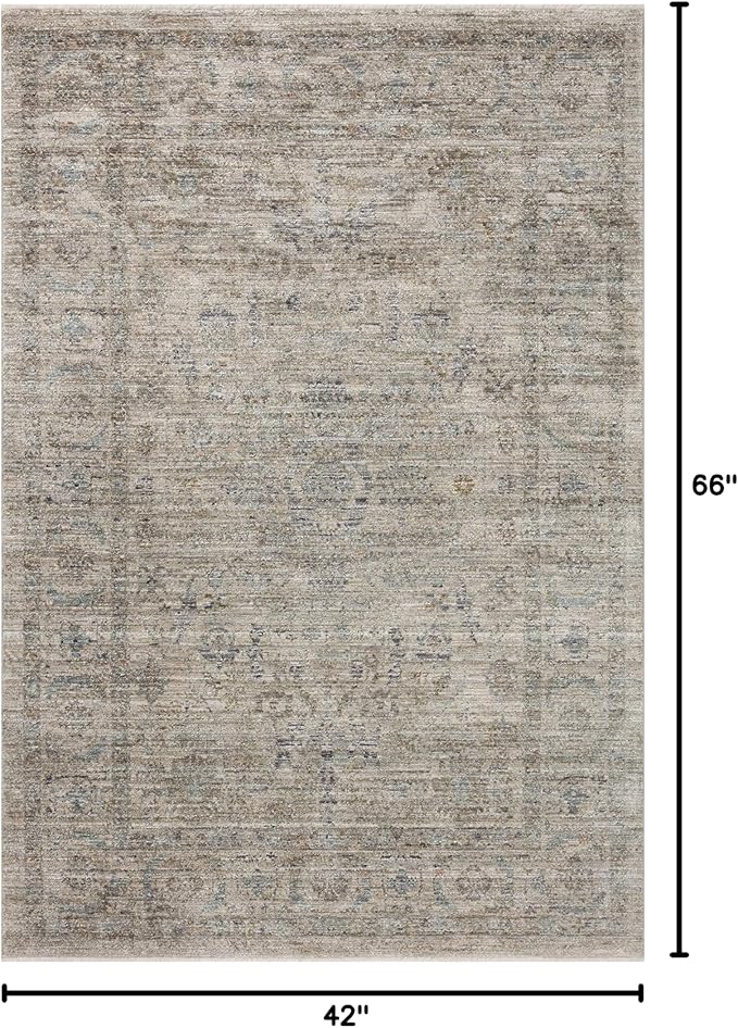 Loloi Jean Stoffer Katherine Collection KES-03 Beige/Mist 3'-6" x 5'-6", .25" Pile Height, Accent Rug