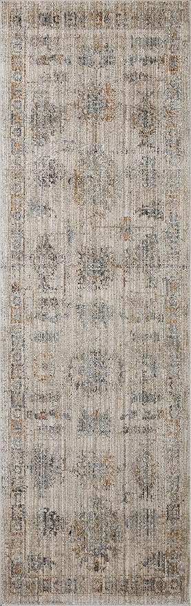 Loloi Jean Stoffer Katherine Collection KES-04 Pebble/Ocean 5'-3'' x 5'-3'', .25" Pile Height, Round Accent Rug