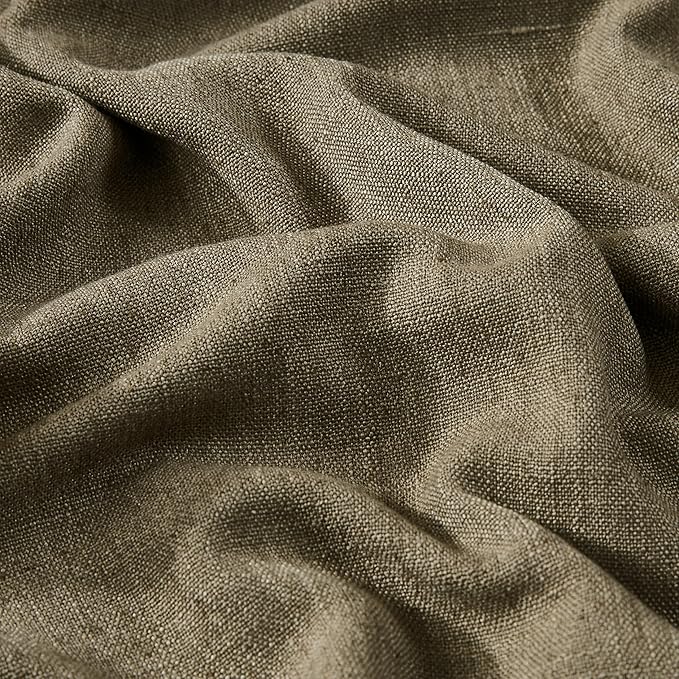 Vision Home Brown Pinch Pleated Full Blackout Curtains Linen Blended Room Darkening Window Curtains 95 inch for Living Room Bedroom Thermal Insulated Pinch Pleat Drapes with Hooks 2 Panel 40" Wx95 L