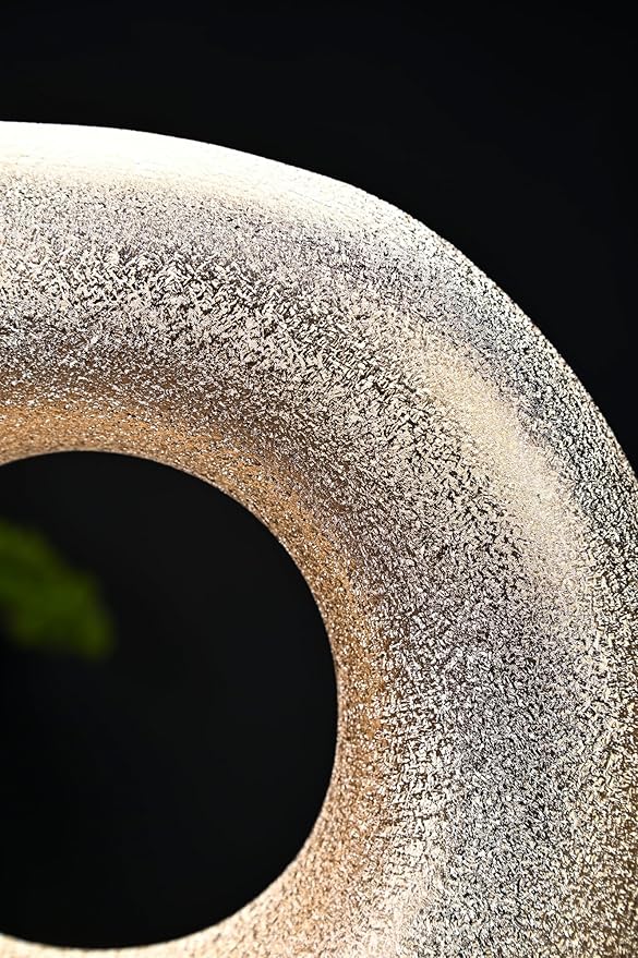 Modern Donut-Shaped Decorative Vases, Handmade Minimalist Boho ins Style, Modern Vase for Home Decor for Wedding Dinner Table Party Living Room Office Bedroom (Gold, Small)