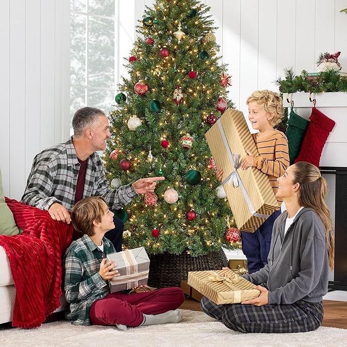 Best Choice Products Douglas Fir Christmas Tree, 4.5ft Pre-lit Artificial Full Fir Lighted Holiday Decoration w/Warm White Lights, Metal Stand