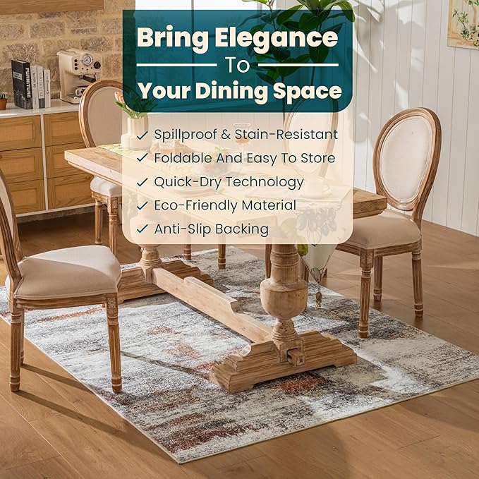 Istana 5x7 Area Rug - Grey Multi Rugs for Living Room 5x7 - Foldable Rugs for Bedroom - Stain Resistant Washable Rug - Eco-Friendly Boho Area Rugs - Easy to Clean Living Room Rug