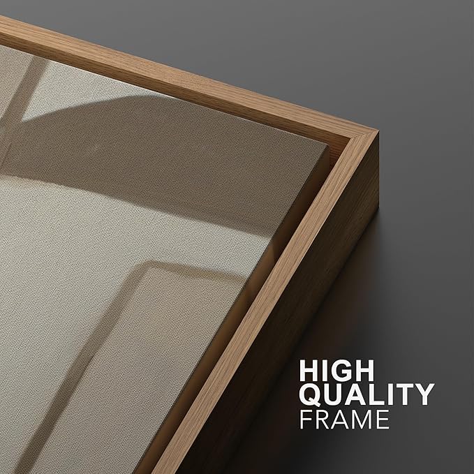 SIGNWIN Framed Canvas Print Wall Art Set Neutral Abstract Geometric Modern Minimalist Beige and Cream Illustrations Minimal Decorative Zen for Living Room, Bedroom, Office - 16"x24"x2 Natural