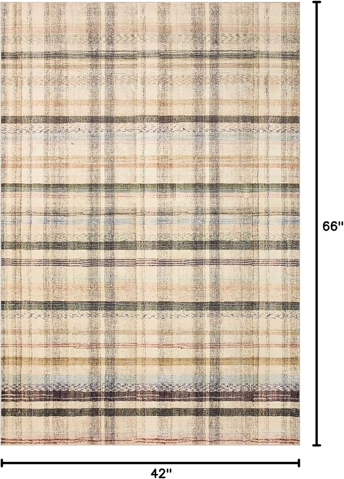 Loloi Chris Loves Julia Humphrey Collection HUM-02 Ivory/Multi 3'-6'' x 5'-6'', .38" Pile Height, Accent Rug feat. CloudPile