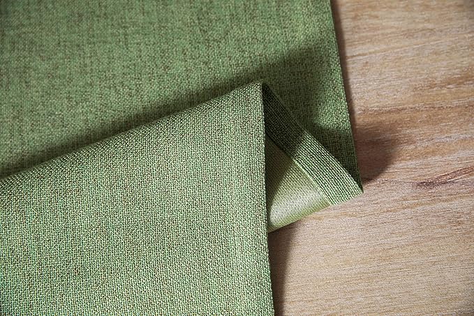 ZeeMart Burlap Style Farmhouse Table Runners 36 Inches Long, Green Rustic Woven Dining Table Runner for Everyday Use, 14x36 Inches, Grass Green
