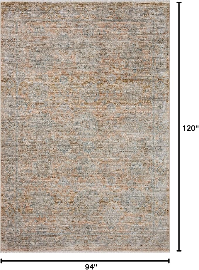 Loloi Jean Stoffer Katherine Collection KES-02 Terracotta/Smoke 7'-10'' x 10', .25" Pile Height, Area Rug