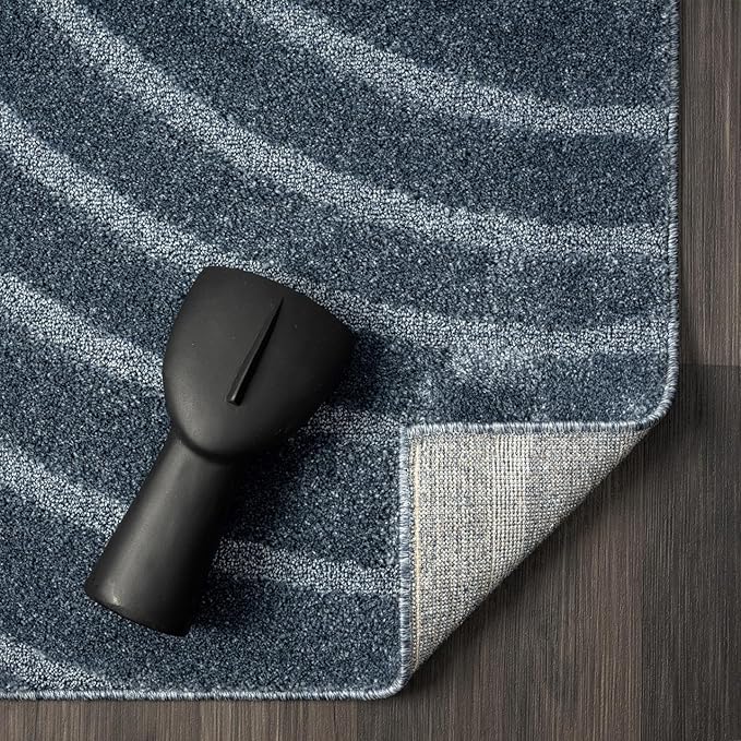LUXE WEAVERS Modern Geometric Wave Blue 9x12 Area Rug