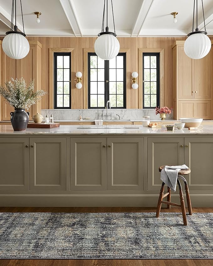 Loloi Jean Stoffer Katherine Collection KES-04 Ink/Jade 11'-6'' x 15'-7'', .25" Pile Height, Area Rug