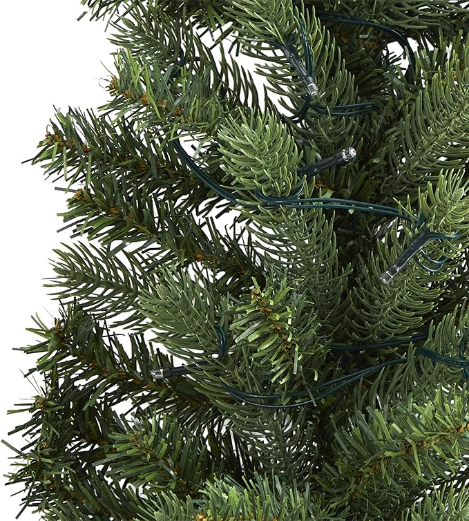 Nearly Natural 3ft. Flat Back Wall Hanging Artificial Christmas Tree with 35 Clear LED Lights