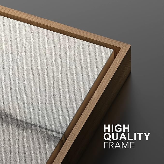 SIGNWIN Framed Canvas Print Wall Art Set Grunge Pastel Paint Stroke Landscape Abstract Shapes Illustration Art Minimalism Decorative Nordic for Living Room, Bedroom, Office - 24"x36"x2 Natural