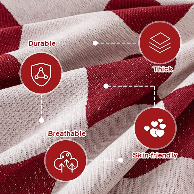 MEETSKY Christmas Couch Cover Red Sofa Slipcover for 2 Seater Couch, Sofa Covers Washable Use Thick Soft Fabric Couch Cover for Dogs, Multi-Use Decorative Couch Protector for Pets, 71" x 118"