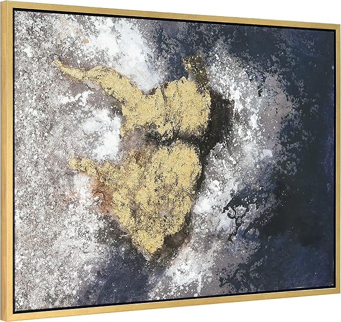Empire Art Direct Abstract Wall Art Textured Hand Painted Canvas by Martin Edwards, Gold Frame, 40" x 30", Nourishment