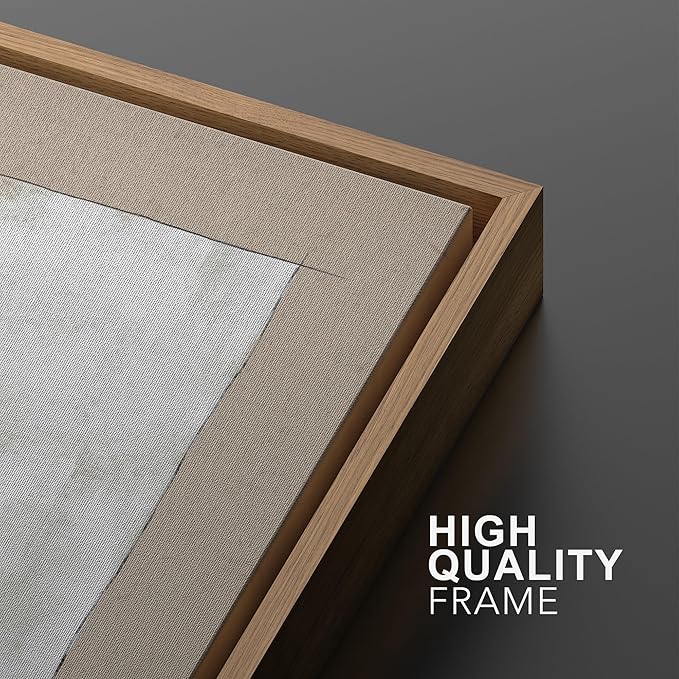 SIGNWIN Framed Canvas Print Wall Art Set Grunge Tan White Art Deco Polygons Abstract Shapes Illustrations Minimal Decorative Nordic Zen Bohemian for Living Room, Bedroom, Office - 16"x24"x2 Natural
