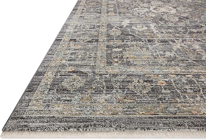 Loloi Jean Stoffer Katherine Collection KES-03 Midnight/Tobacco 3'-6" x 5'-6", .25" Pile Height, Accent Rug