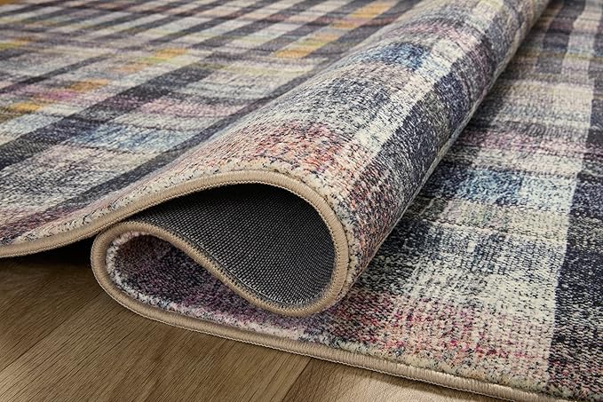 Loloi Chris Loves Julia Humphrey Collection HUM-04 Plum/Multi 7'-3'' x 9'-3'' .38" Pile Height, Area Rug feat. CloudPile