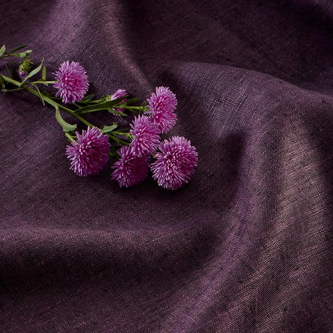 Solino Home Linen Tablecloth 60 x 144 Inch - 100% Pure Linen Grape Table Cloth for Rectangular Tables - Athena, Machine Washable Cloth Tablecloth for Fall, Autumn, Thanksgiving, Christmas