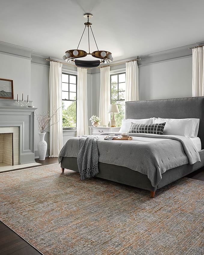 Loloi Jean Stoffer Katherine Collection KES-02 Terracotta/Smoke 2'-7'' x 10'-0'', .25" Pile Height, Runner Rug