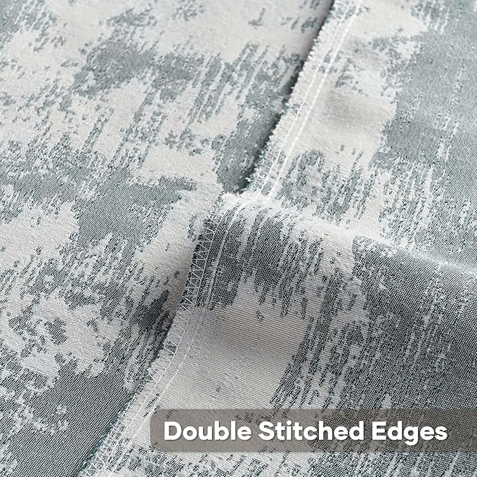FUTEI Teal White Decorative Throw Pillow Covers 12x20 Inch Set of 2,Soft Faux Cashmere Jacquard - Textured & Cozy Pillow Case,Modern Home Decor for Couch Bed Living Room