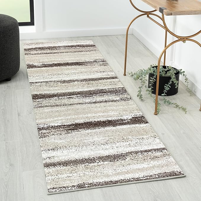 LUXE WEAVERS Rug Modern Area Rug Stain Resistant, Brown/Size 2x7