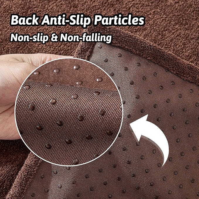 MEETSKY Couch Cover for 3 Cushion Cat Scratch Proof Couch Protector Washable Sofa Covers Sectional Couch Covers for Dogs Soft L Shape Sofa Slipcover for Pets Kids, 91" x 134", Chocolate