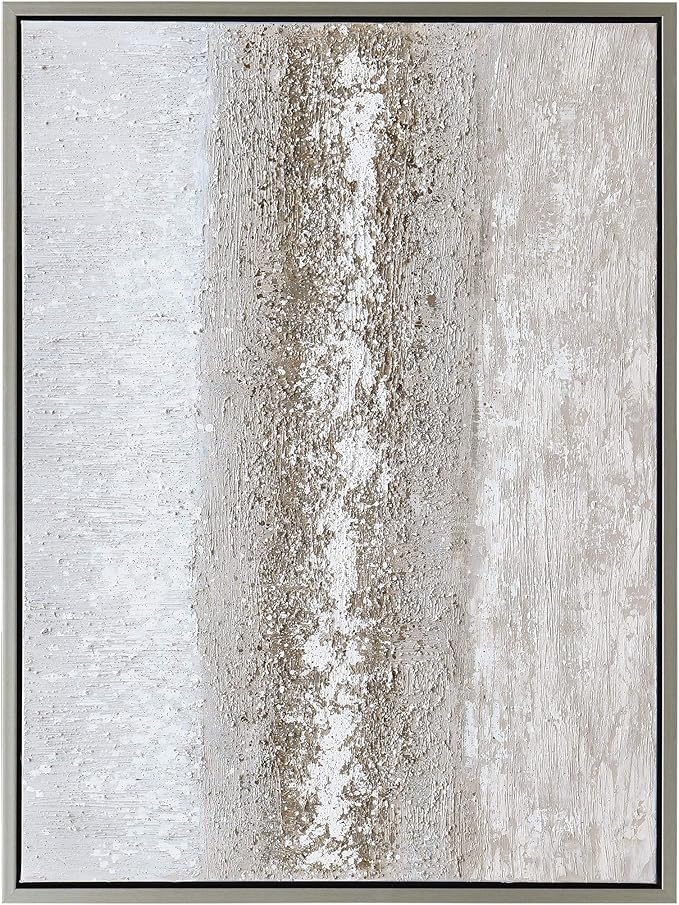 Empire Art Direct Abstract Wall Art Textured Hand Painted Canvas by Martin Edwards, Champagne Silver Frame, 40" x 30", Sandpath