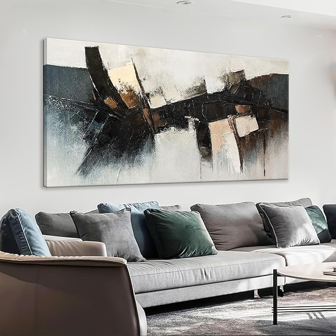 TAIJXAGSG Large Abstract Wall Art For Living Room Prints Artwork Abstract Canvas Art Wall Decor Black Wall Art Modern Painting Print Picture For Hotel Office Home Artwork 29x58 Inch