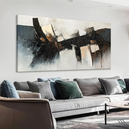TAIJXAGSG Large Abstract Wall Art For Living Room Prints Artwork Abstract Canvas Art Wall Decor Black Wall Art Modern Painting Print Picture For Hotel Office Home Artwork 29x58 Inch