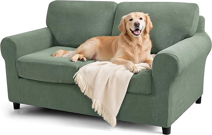 SUBRTEX 5 Pieces Stretch Sofa Slipcover Sets Couch Cover Sets Backrest Cushion Covers Furniture Protector Collection Set for Oversize Sofa Loveseat Chair Slip Covers(Medium, Olive Drab)