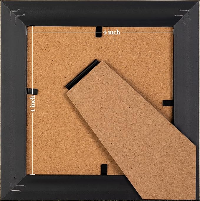 eletecpro 4x4 Picture Frames Set of 2, Ornate Vintage Photo Frame with Glass, Rustic Gold Frames Display 4 x 4 Photo for Tabletop, Gold