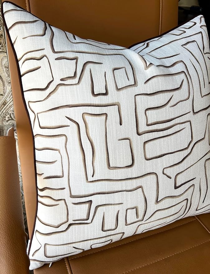 Strokes Printed Decorative Square Accent Throw Pillow Cover - Decor for Living Room, Sofa, Chair, Patio, Car, Balcony, Bench, Porch, Nursery, Office, Bedroom - 20x20 Inches