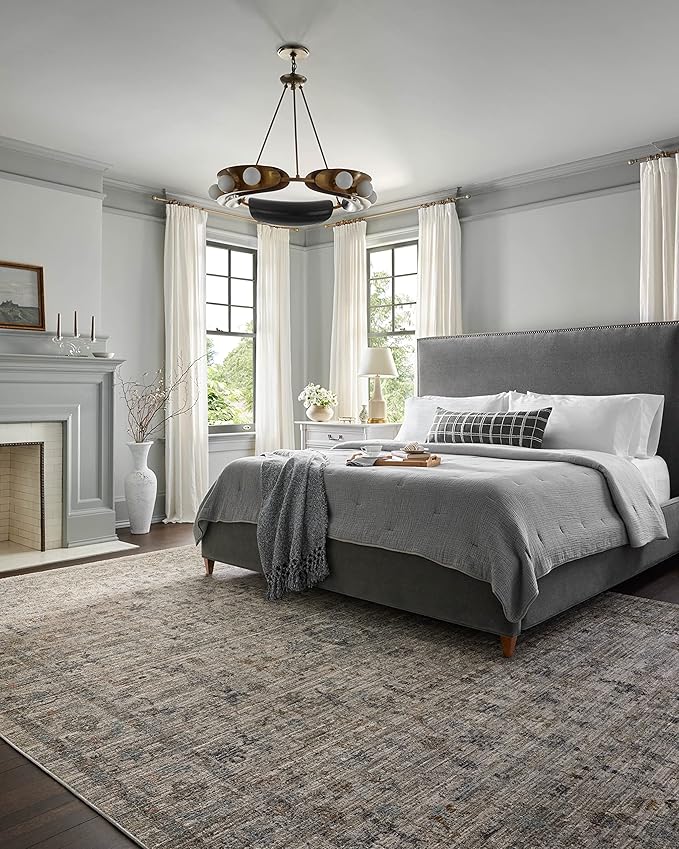 Loloi Jean Stoffer Katherine Collection KES-03 Beige/Mist 2'-7'' x 10'-0'', .25" Pile Height, Runner Rug