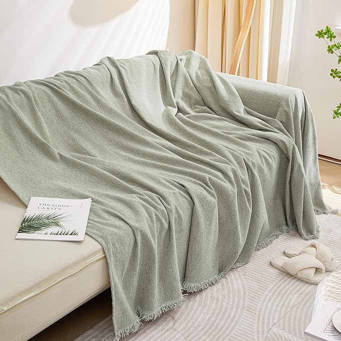 MEETSKY Couch Cover Sofa Cover Washable,Chenille Jacquard Sofa Covers for 2 Cushion Couch Sofa, Sofa Slipcover Loveseat Pet Couch Covers for Sectional Sofa, 71" x 118", Sage Green