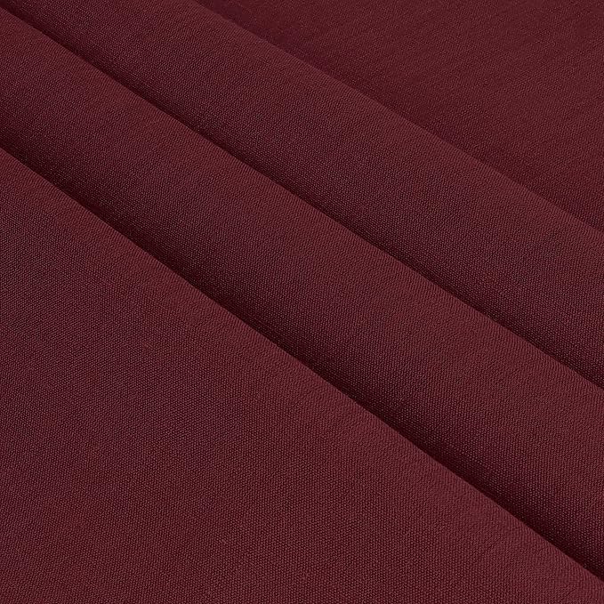 D'Moksha Homes Dark Red Linen Tablecloth 60 x 156 Inch - 100% Pure Linen Red Tablecloth for Rectangle Tables - Classic Hemstitch, Machine Washable Table Cloth for Thanksgiving, Christmas, Holiday
