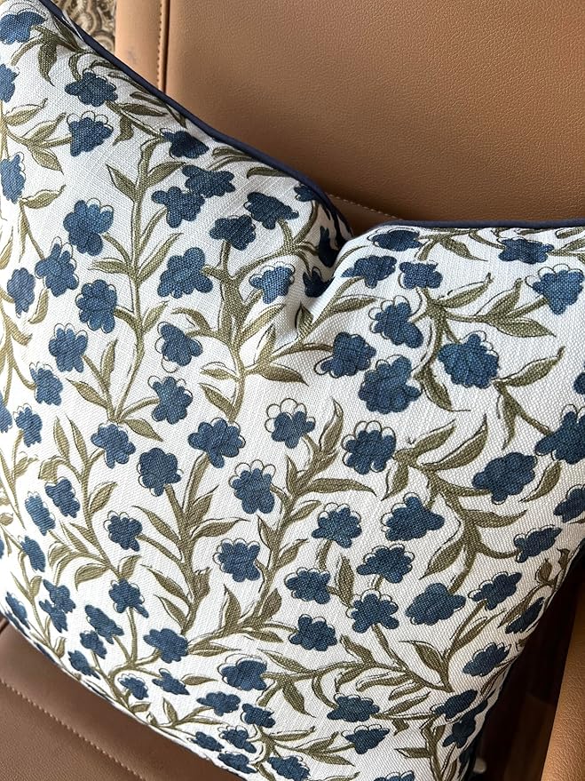 Cullum Floral Printed Decorative Square Accent Throw Pillow Cover - Decor for Living Room, Sofa, Chair, Patio, Car, Balcony, Bench, Porch, Nursery, Office, Bedroom - 20x20 Inches
