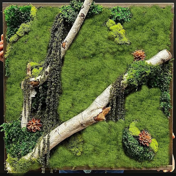 FAICOIA Fake Moss for Crafts 39" x 39" Faux Moss for Plants Indoor Artificial Moss for Decorating Green Faux Grass for Planters Crafts DIY Table Centerpieces Fairy Garden Floral Wedding 100 x 100cm