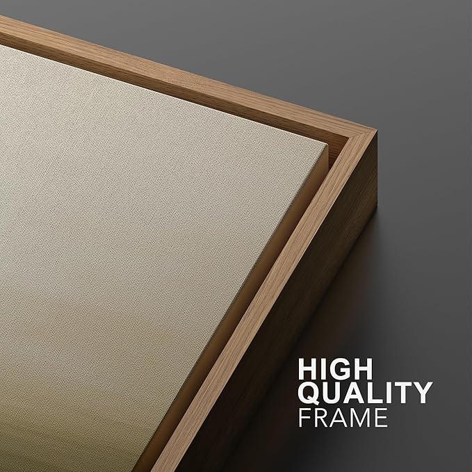 SIGNWIN Framed Canvas Print Wall Art Set Golden Horizon Mist Neutral Beige and Olive Gradient Abstract Landscape Zen Bohemian for Living Room, Bedroom, Office - 24"x36"x2 NATURAL